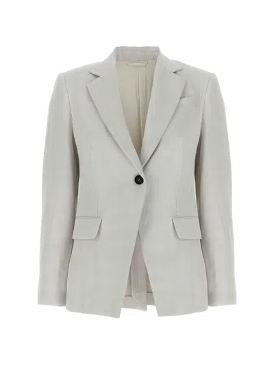 Brunello Cucinelli Single-breasted Blazer In White