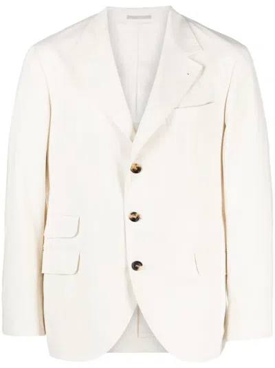 Brunello Cucinelli Single-breasted Blazer In Neutral