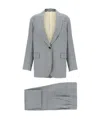 Brunello Cucinelli Single-breasted Buttoned Blazer Set In Gray