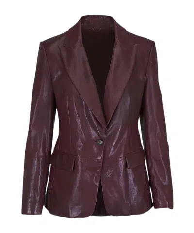 Brunello Cucinelli Single-breasted Jacket In Burgundy