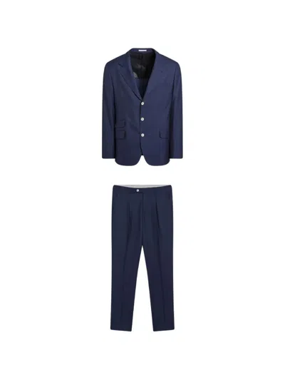 Brunello Cucinelli Single-breasted Suit In Blue