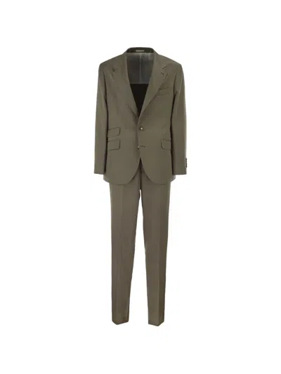 Brunello Cucinelli Single-breasted Suit In Green