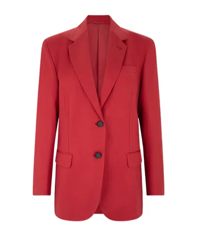 Brunello Cucinelli Single-breasted Suit Jacket In Red