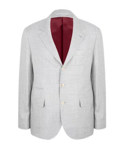 Brunello Cucinelli Single-breasted Suit Jacket In Gray