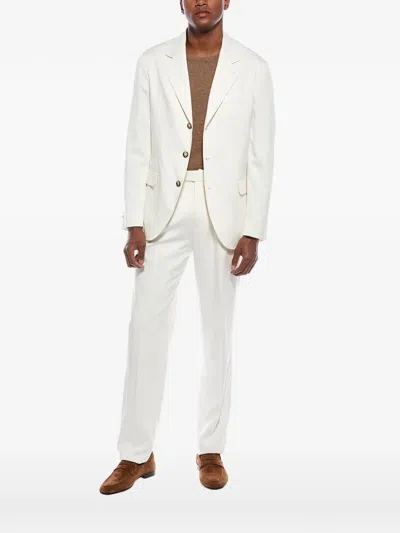 Brunello Cucinelli Single-breasted Tailored Suit In White