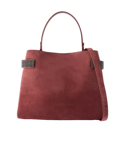 Brunello Cucinelli Single-handle Handbag In Burgundy