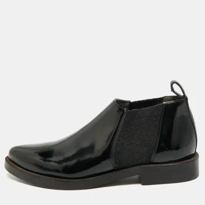 Pre-owned Brunello Cucinelli Size 37 Black Leather Chelsea Oxfords