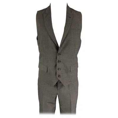 Pre-owned Brunello Cucinelli Size 38 Grey Wool Vest Suit In Gray