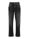 Brunello Cucinelli Black Jeans With Monil Detail On The Rear In Denim Woman In Negro