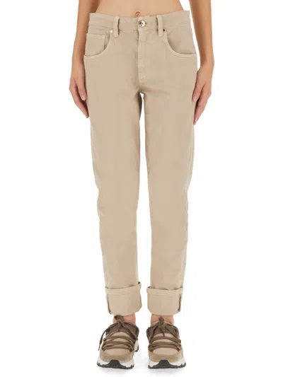 Brunello Cucinelli Skinny Fit Jeans In Beige