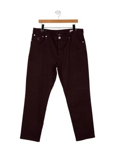 Pre-owned Brunello Cucinelli Skinny Jeans In Burgundy