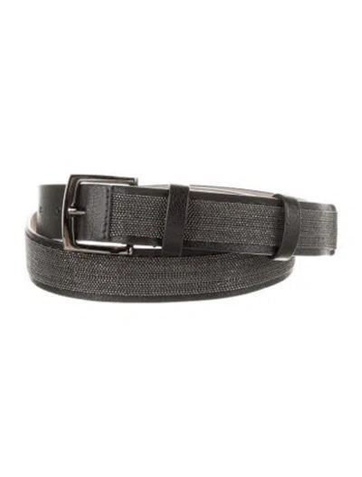 Pre-owned Brunello Cucinelli Skinny Leather Belt In Black