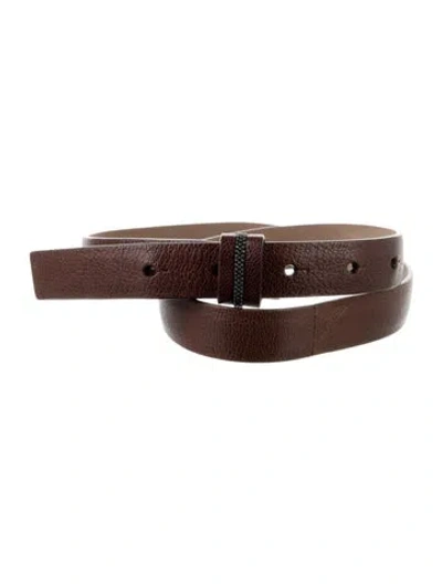Pre-owned Brunello Cucinelli Skinny Leather Belt In Brown