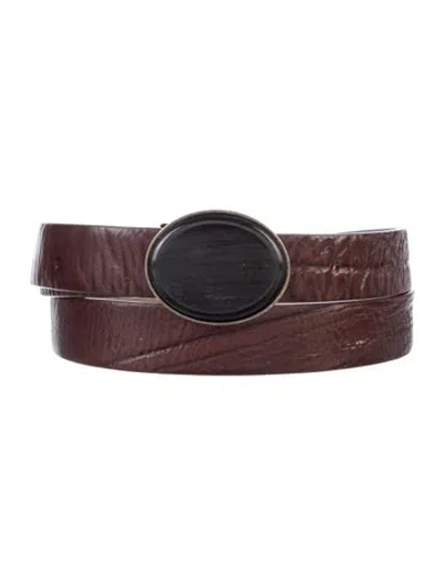 Pre-owned Brunello Cucinelli Skinny Leather Belt In Brown