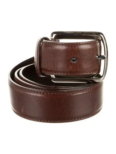 Pre-owned Brunello Cucinelli Skinny Leather Belt In Brown