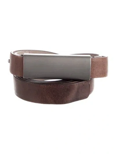 Pre-owned Brunello Cucinelli Skinny Leather Belt In Brown