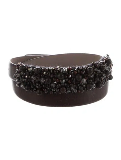 Pre-owned Brunello Cucinelli Skinny Leather Belt In Brown