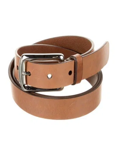 Pre-owned Brunello Cucinelli Skinny Leather Belt In Brown