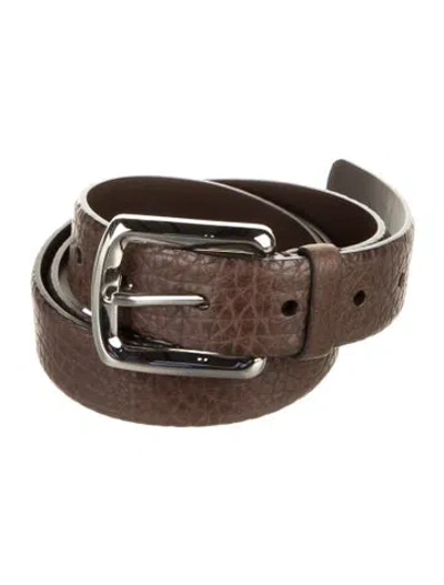 Pre-owned Brunello Cucinelli Skinny Leather Belt In Brown