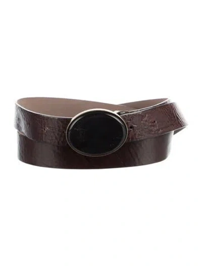 Pre-owned Brunello Cucinelli Skinny Leather Belt In Brown