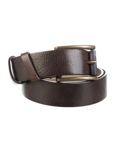 Pre-owned Brunello Cucinelli Skinny Leather Belt Kit In Brown