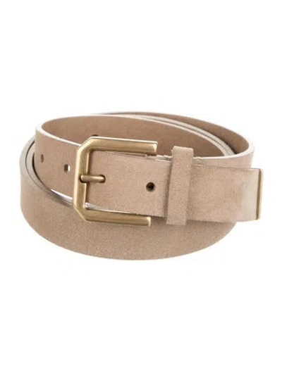 Pre-owned Brunello Cucinelli Skinny Leather Belt In Neutral