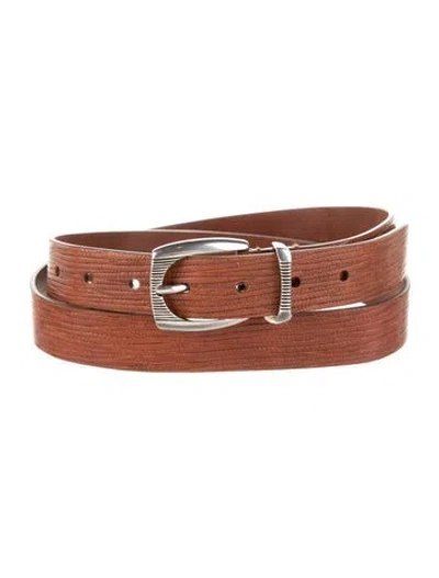 Pre-owned Brunello Cucinelli Skinny Leather Belt W/ Tags In Brown