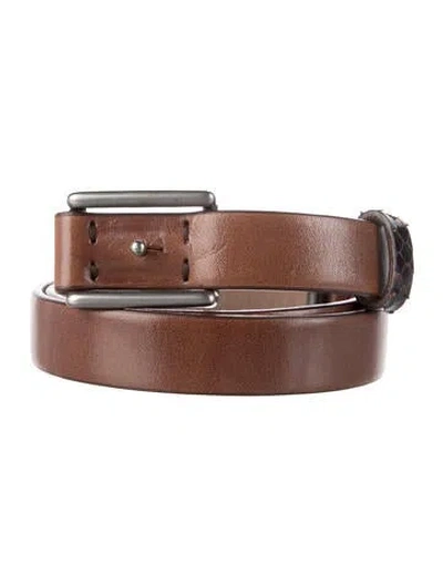 Pre-owned Brunello Cucinelli Skinny Leather Waist Belt In Brown