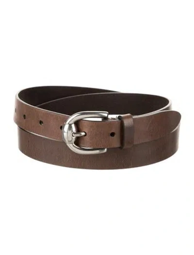 Pre-owned Brunello Cucinelli Skinny Leather Waist Belt W/ Tags In Brown