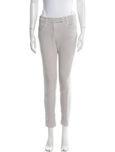 Pre-owned Brunello Cucinelli Skinny Leg Pants In White
