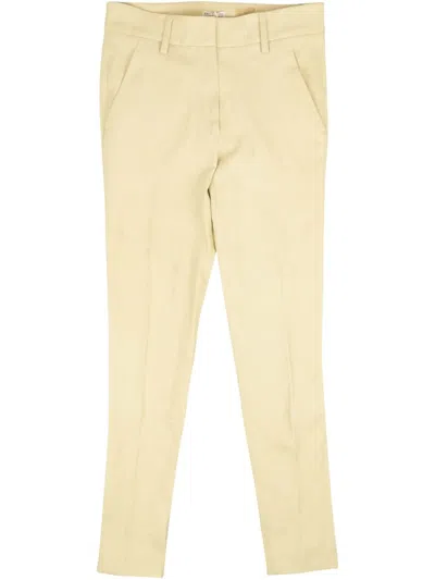Brunello Cucinelli Skinny-cut Leather Trousers In Neutral