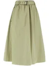 Brunello Cucinelli Waist Belted Pleated Midi Length Skirt