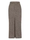 Brunello Cucinelli Slit-front Pencil Maxi Skirt