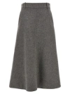Brunello Cucinelli Grey Virgin Wool Flute Skirt