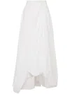 Brunello Cucinelli Long Cotton Skirt With Asymmetric Draped Detailing In Beige