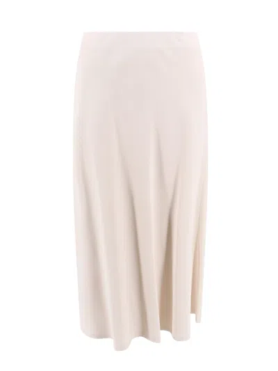 Brunello Cucinelli Flute Skirt In Comfort Viscose Couture Twill In Ivory