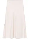 Brunello Cucinelli Poudre Pink Satin High-waisted Skirt In Beige