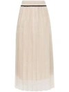 Brunello Cucinelli High-waisted Silk Skirt In Black  