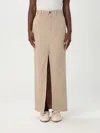 Brunello Cucinelli Monili Bead-embellished Skirt In Beige