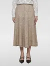 Brunello Cucinelli Fur Embellished Flare Skirt In Beige