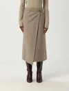 Brunello Cucinelli Wraparound Skirt With Belt Loops And Back Pockets In Gray