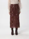 Brunello Cucinelli Skirt  Woman Color Burgundy In Brown