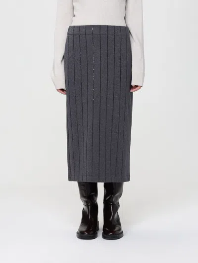 Brunello Cucinelli Skirt  Woman Color Charcoal In Blue
