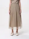 Brunello Cucinelli Long Skirt In Green