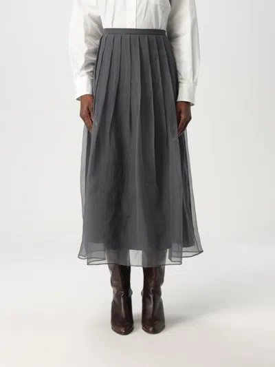 BRUNELLO CUCINELLI SKIRT BRUNELLO CUCINELLI WOMAN COLOR GREY,G49388020