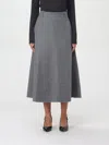 Brunello Cucinelli Women's Stretch Cotton Midi Circle Skirt In Grey