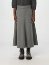 Brunello Cucinelli Wool Midi Flute Skirt In Grau