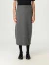 Brunello Cucinelli A-line Double Cashmere Midi Skirt In Gray