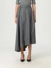 Brunello Cucinelli Grey Wool Skirt In Gray