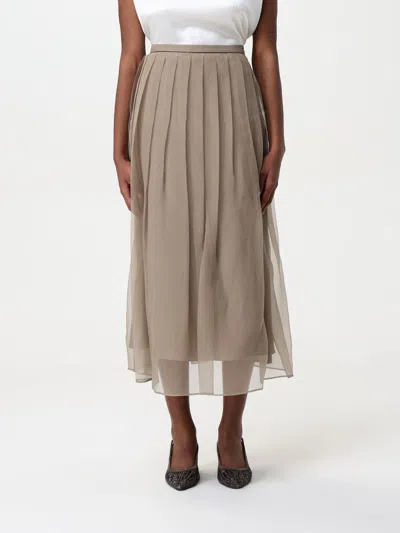 BRUNELLO CUCINELLI SKIRT BRUNELLO CUCINELLI WOMAN COLOR WALNUT,G49388600
